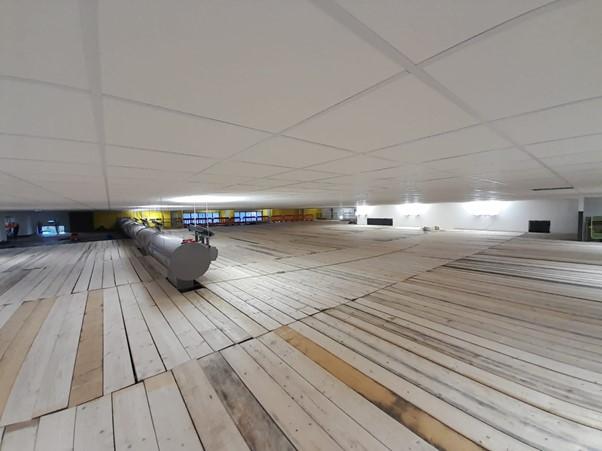 Top of the scaffolding works