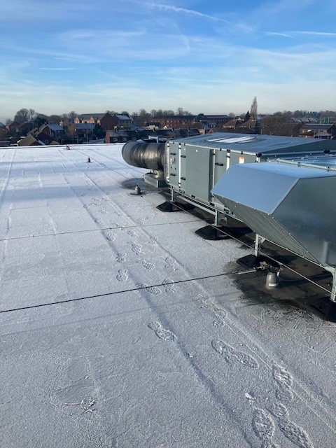 ventilation unit installed on leisure centre roof