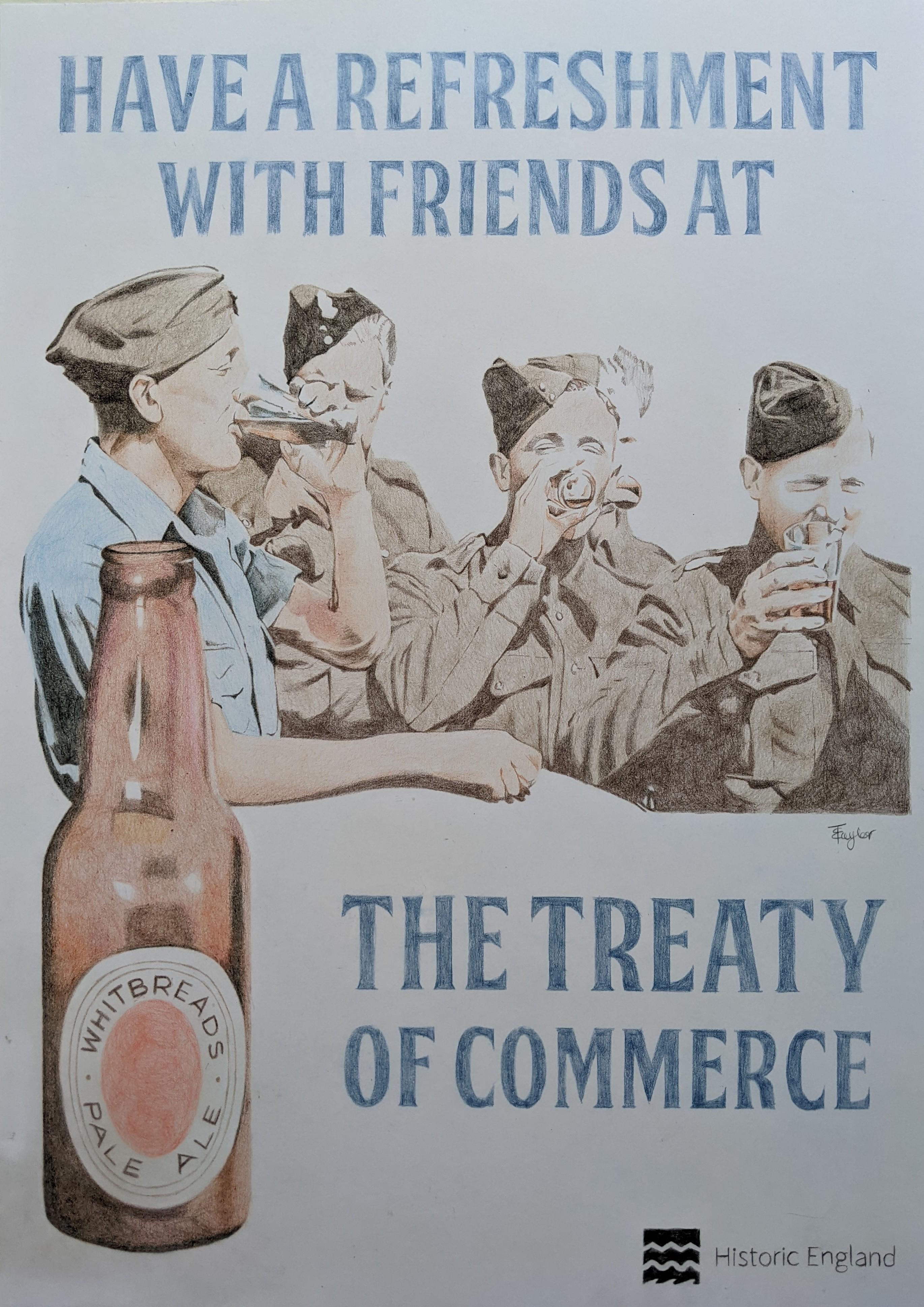 1940s vintage refreshment poster
