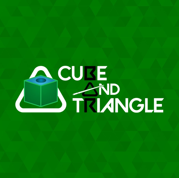 Green background with an image of a cube and a triangle.