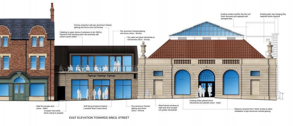 East elevation towards Sincil street