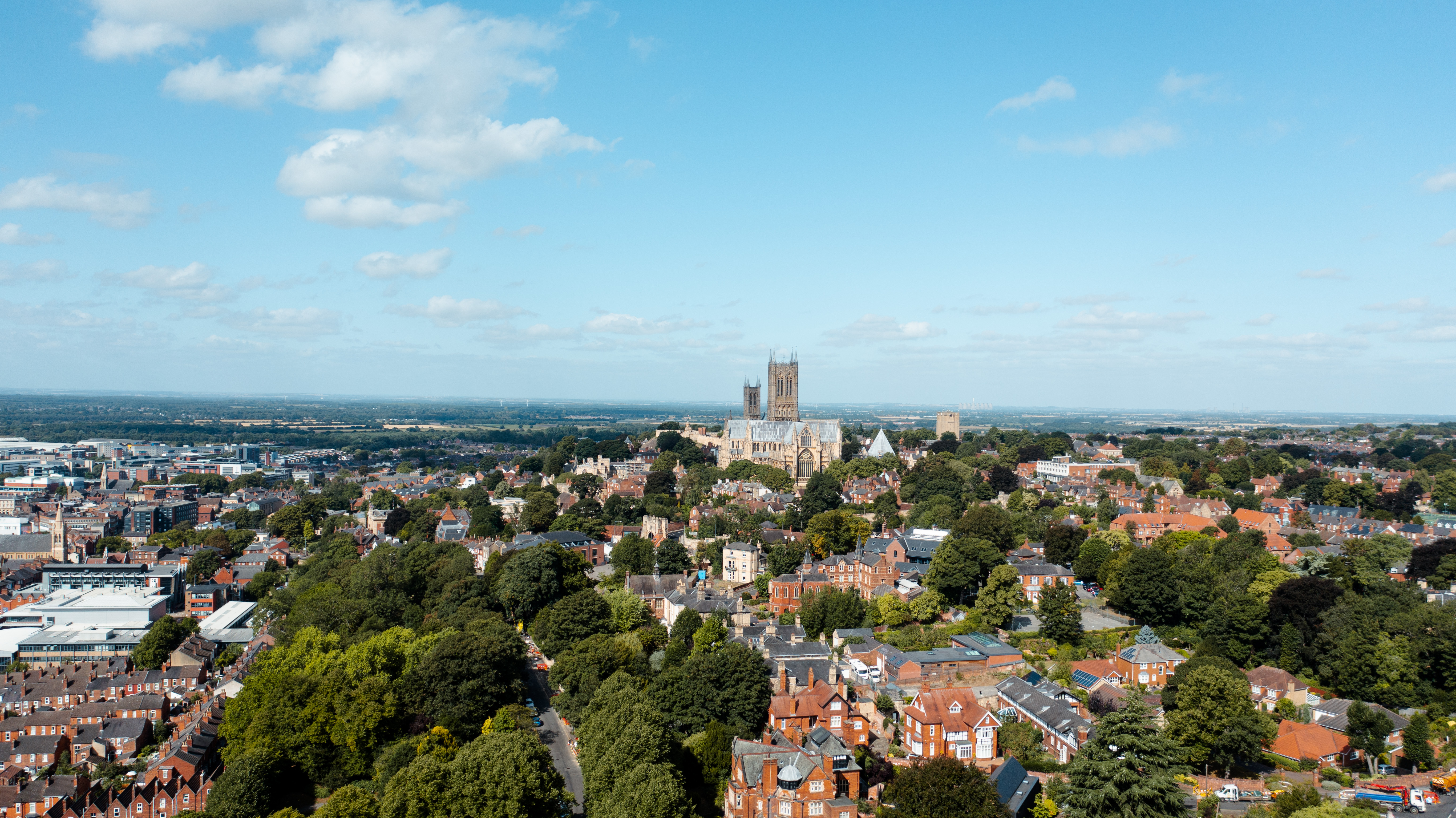 View of Lincoln from a drone