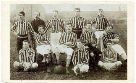 Lincoln City Football Club players photographed in 1895. Photographer unknown.