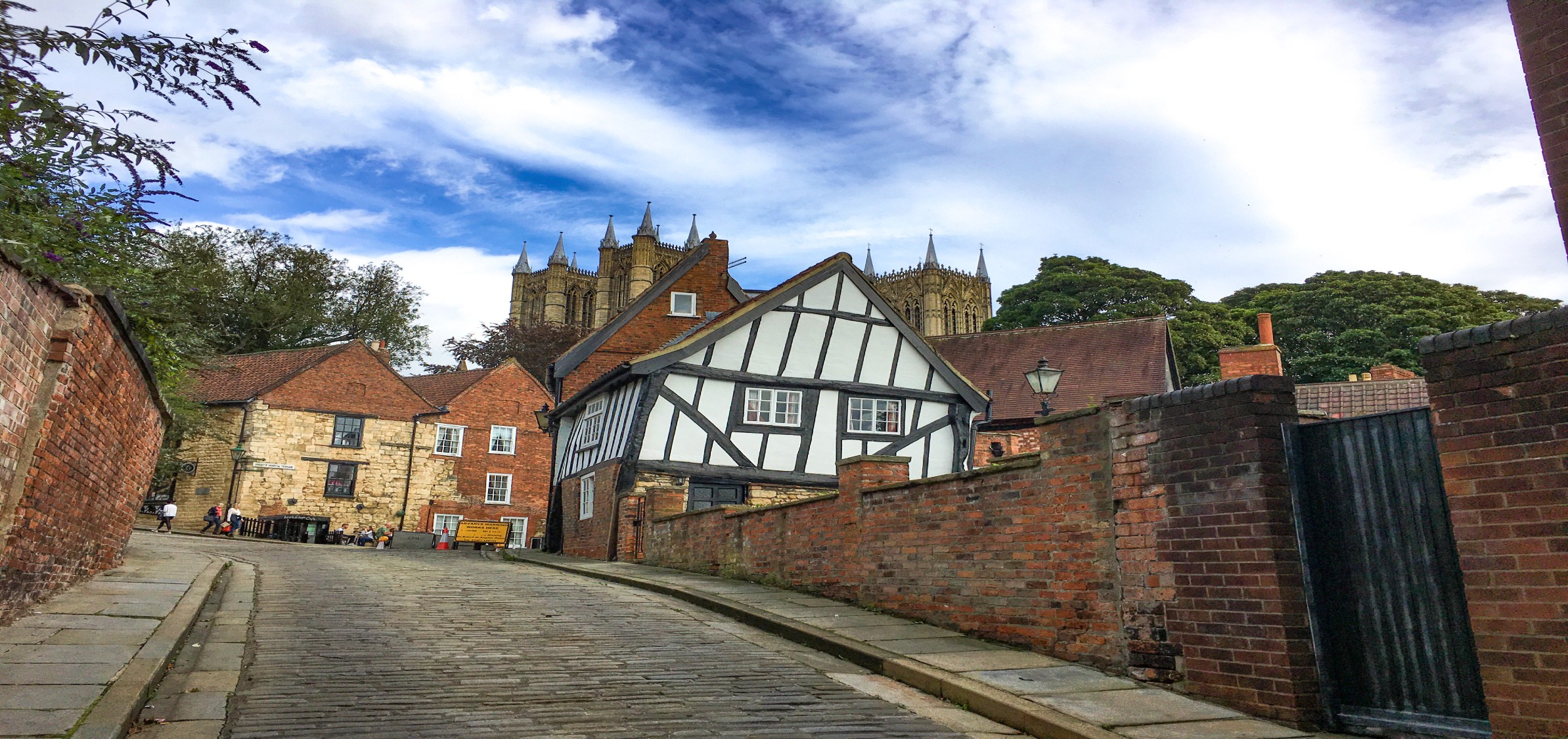 A stone cobbled street  Michaelgate, Lincoln