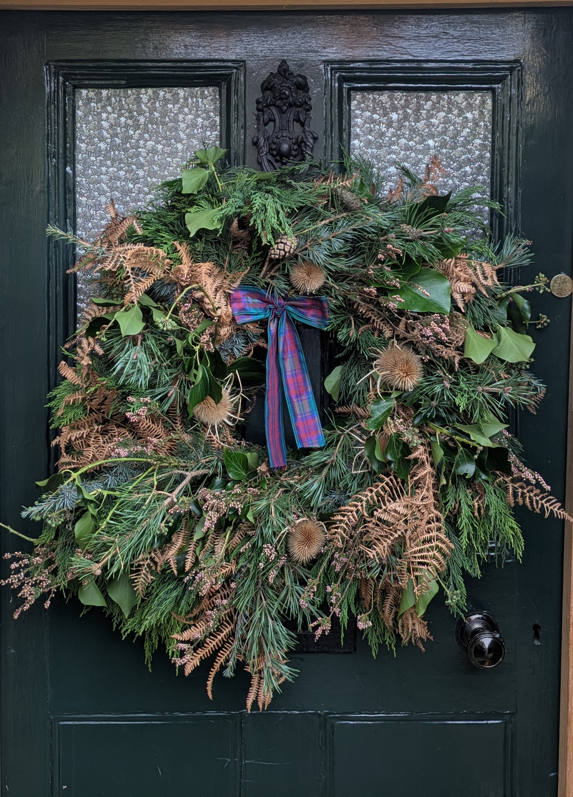 Christmas Wreath hug on a door