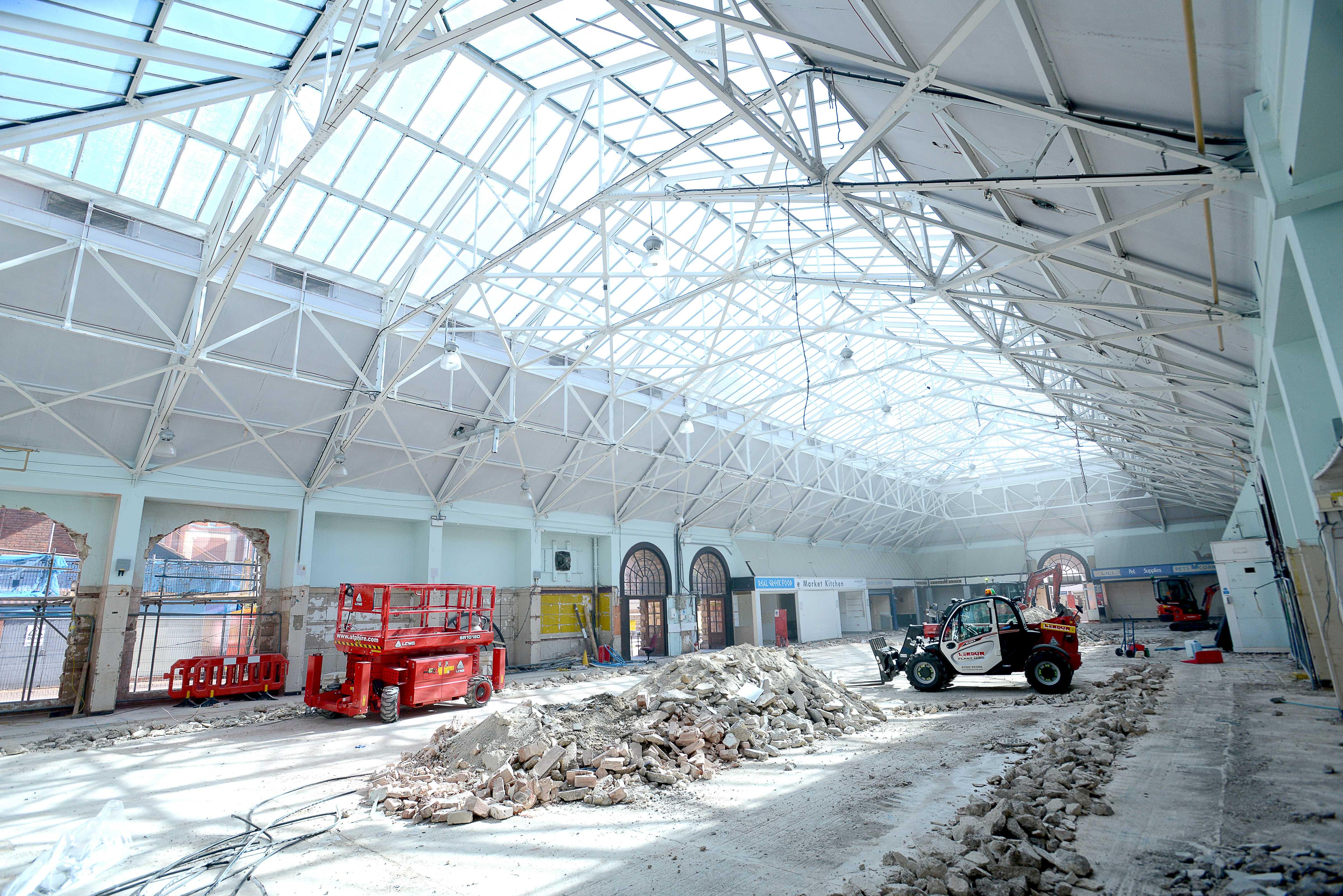 Demolition works inside Lincoln central market