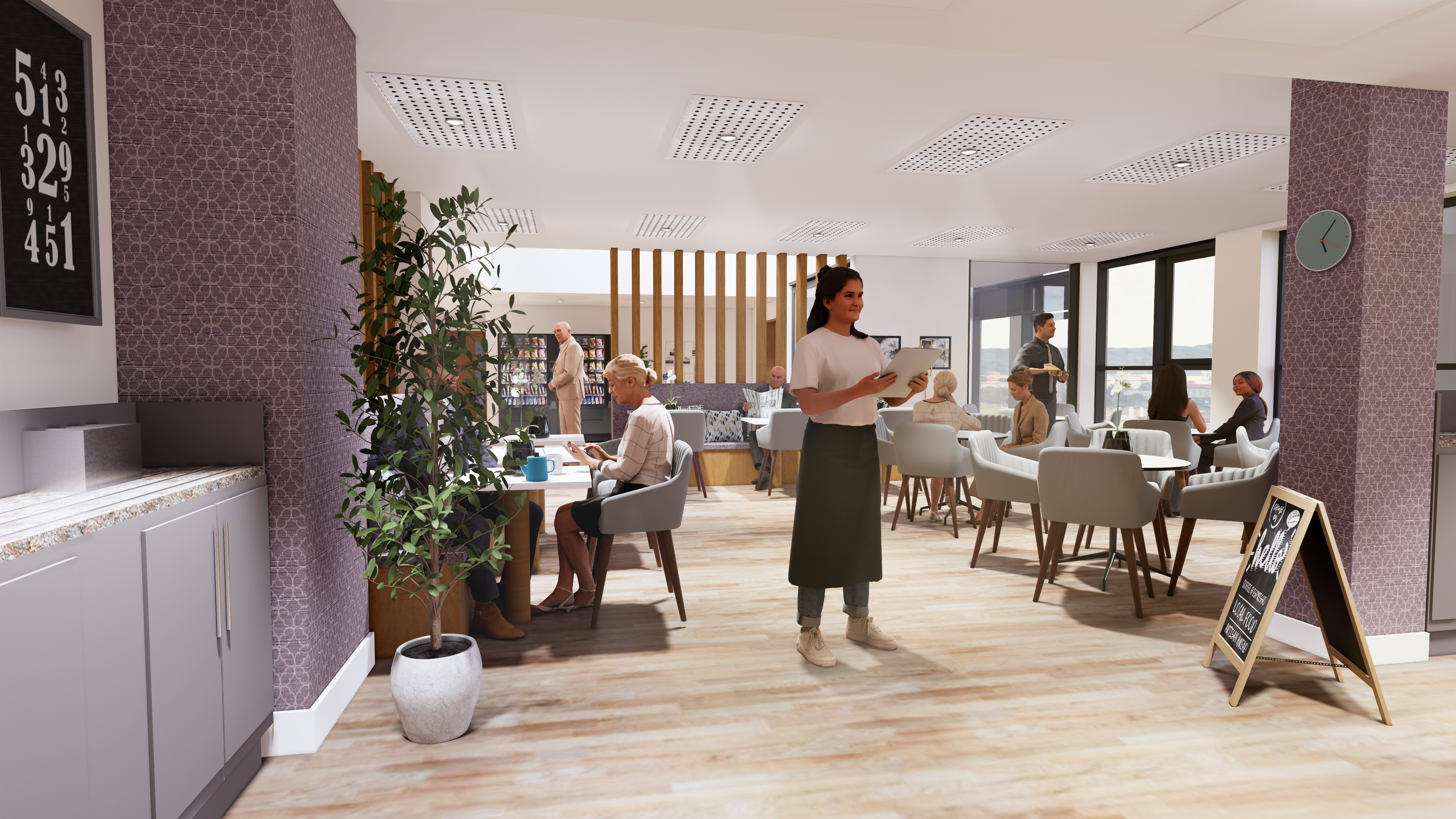 A CGI image of De Wint Court's new restaurant