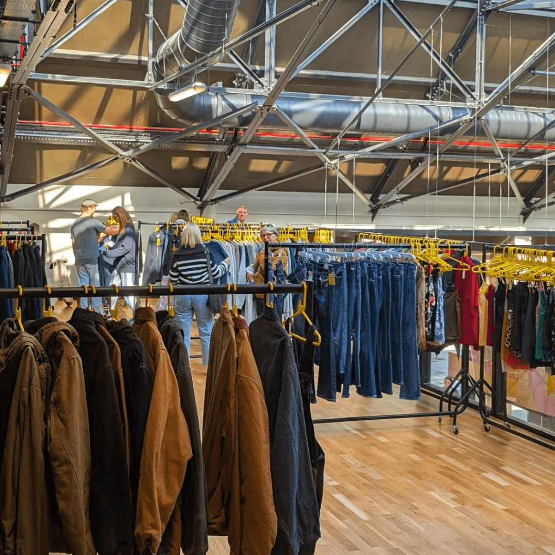 Rails of vintage clothing