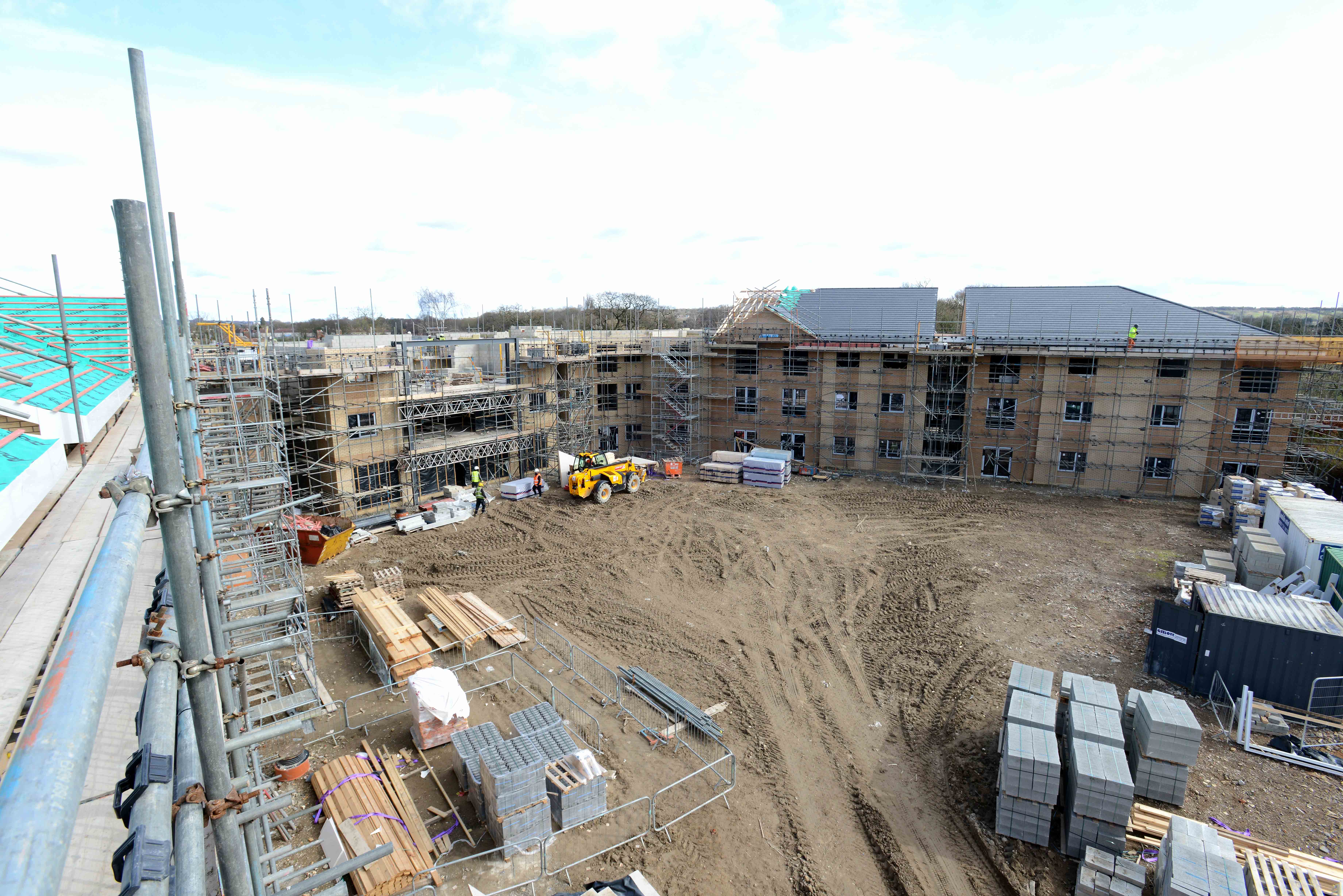 An aerial view of the De Wint Court works.