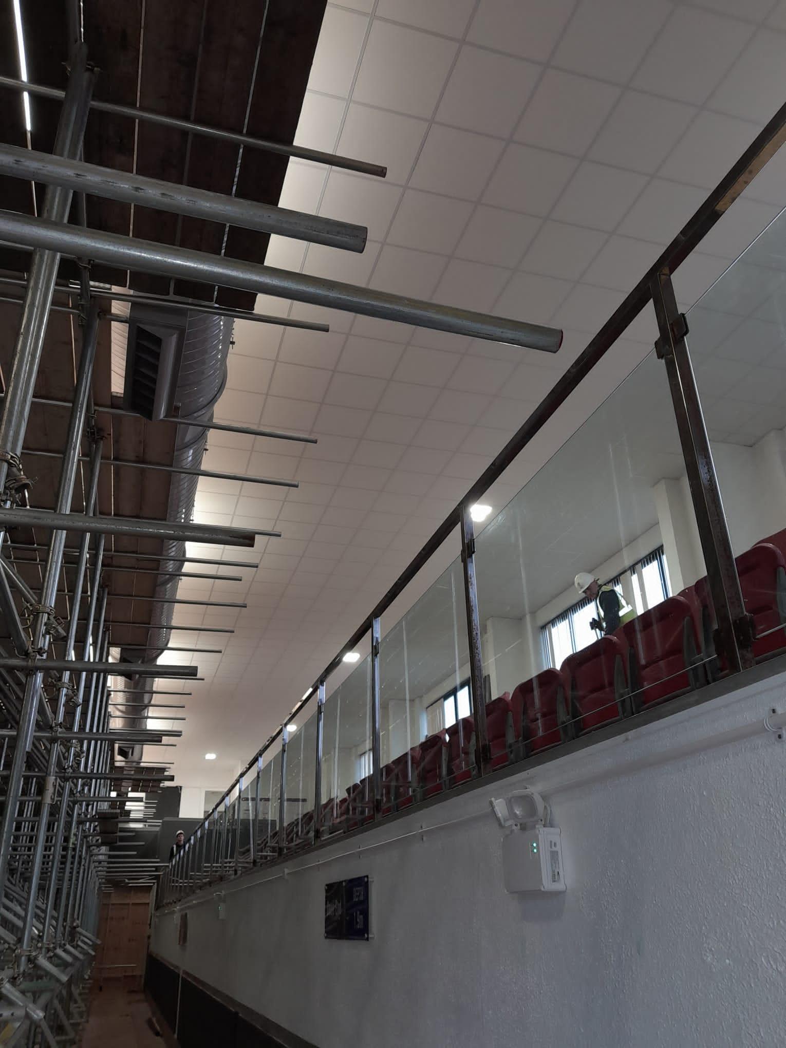 Scaffolding being dismantled