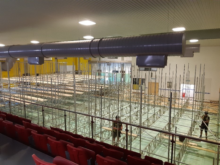 Scaffolding works at Yarborough Leisure Centre