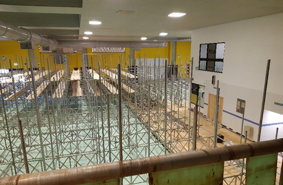 Scaffolding works at Yarborough Leisure centre