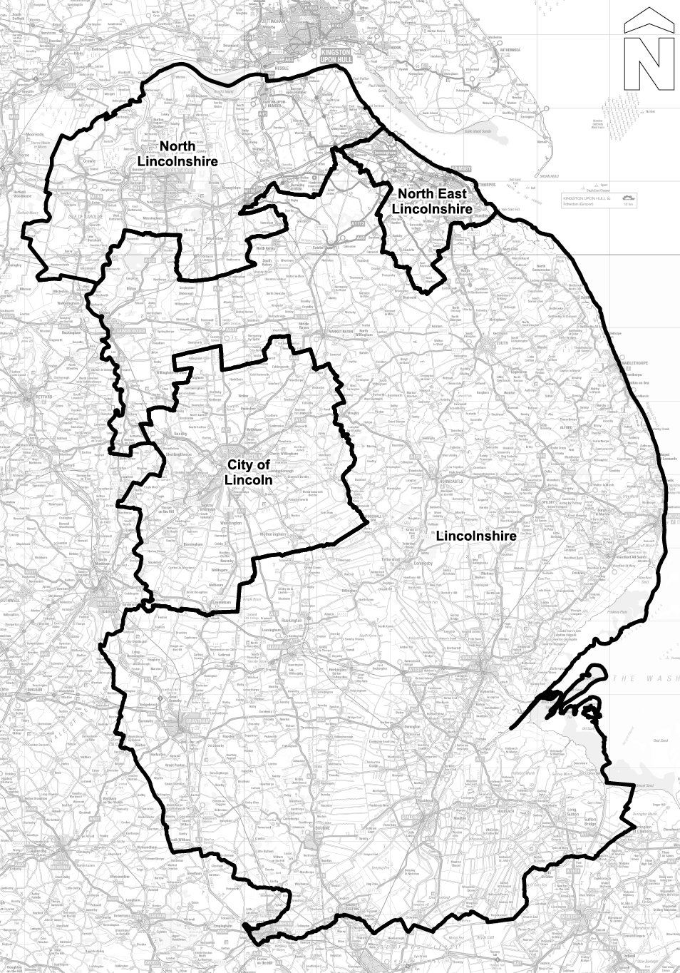 Map of the approved plans for new boundaries for local government reorganisation.