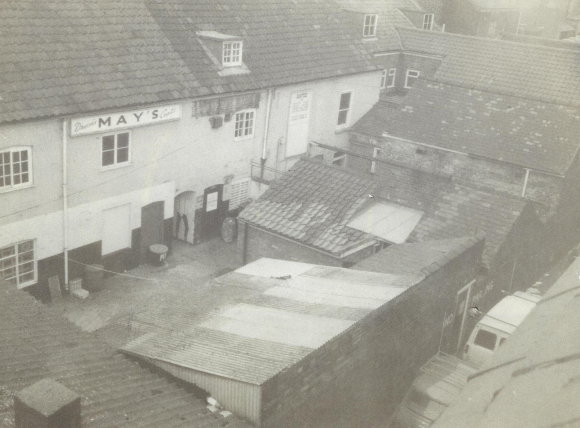 Ariel view of Sincil Street in 1970s