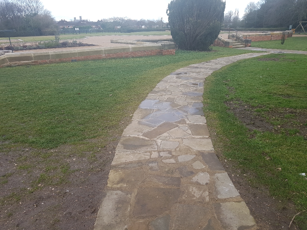 Crazy paving at Boultham Park