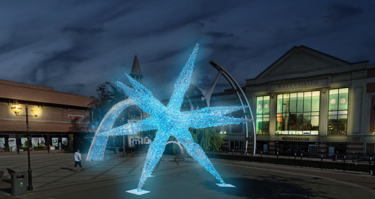 Light installation at City Square