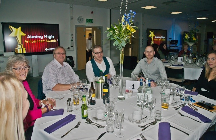 St Barnabas Hospice staff at awards ceremony.