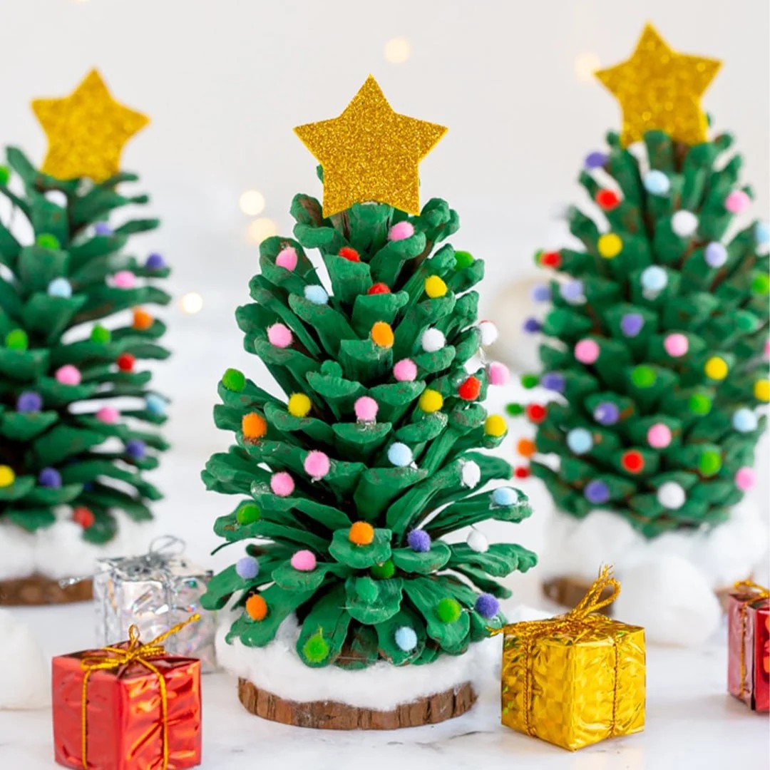 Christmas tree made out of a pine cone