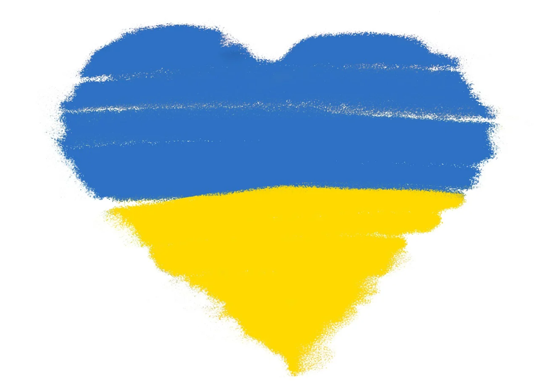 Ukraine flag in the shape of a heart